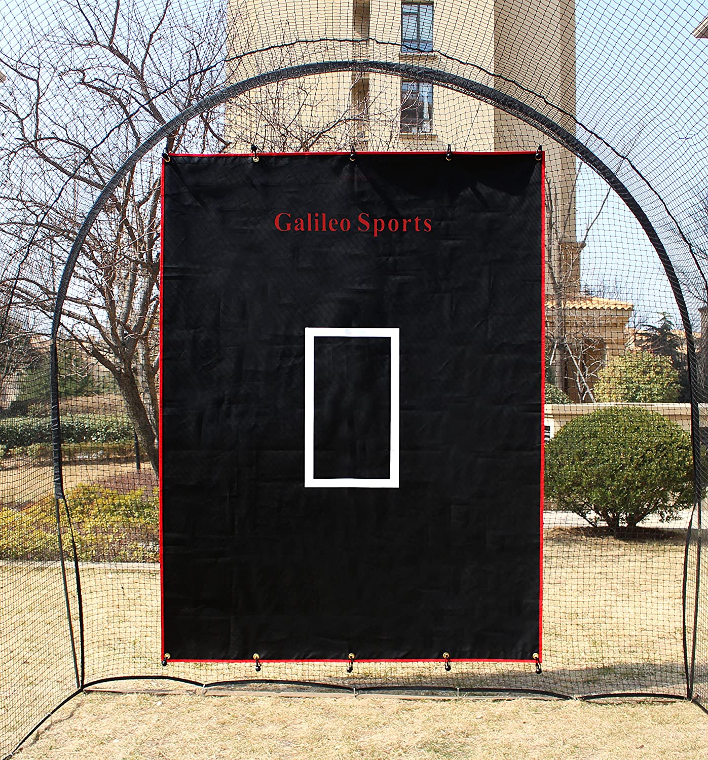 Kapler Softball Backstop Vinyl Heavy Duty Baseball Batting Cage Backstop Pitching Target Trainer Backstop Net Saver with Square Image 4X5FT