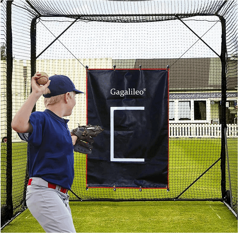 Kapler Backstop,Pitching Backstop,Fastpitch Baseball Backstop,Backstop with Strike Zone,Pitching Backdrop,Rubber Vinyl Backstop,Vinyl Batting Cage Backdrop