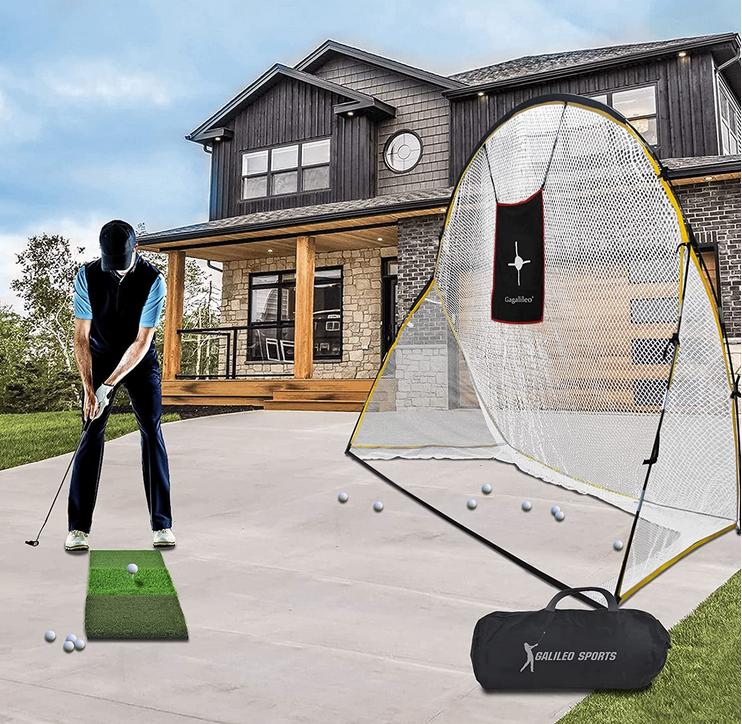 Golf Swing Hitting Practice Net 10x7x3FT for Backyard,Golf Screen Net with Side Net Barriers