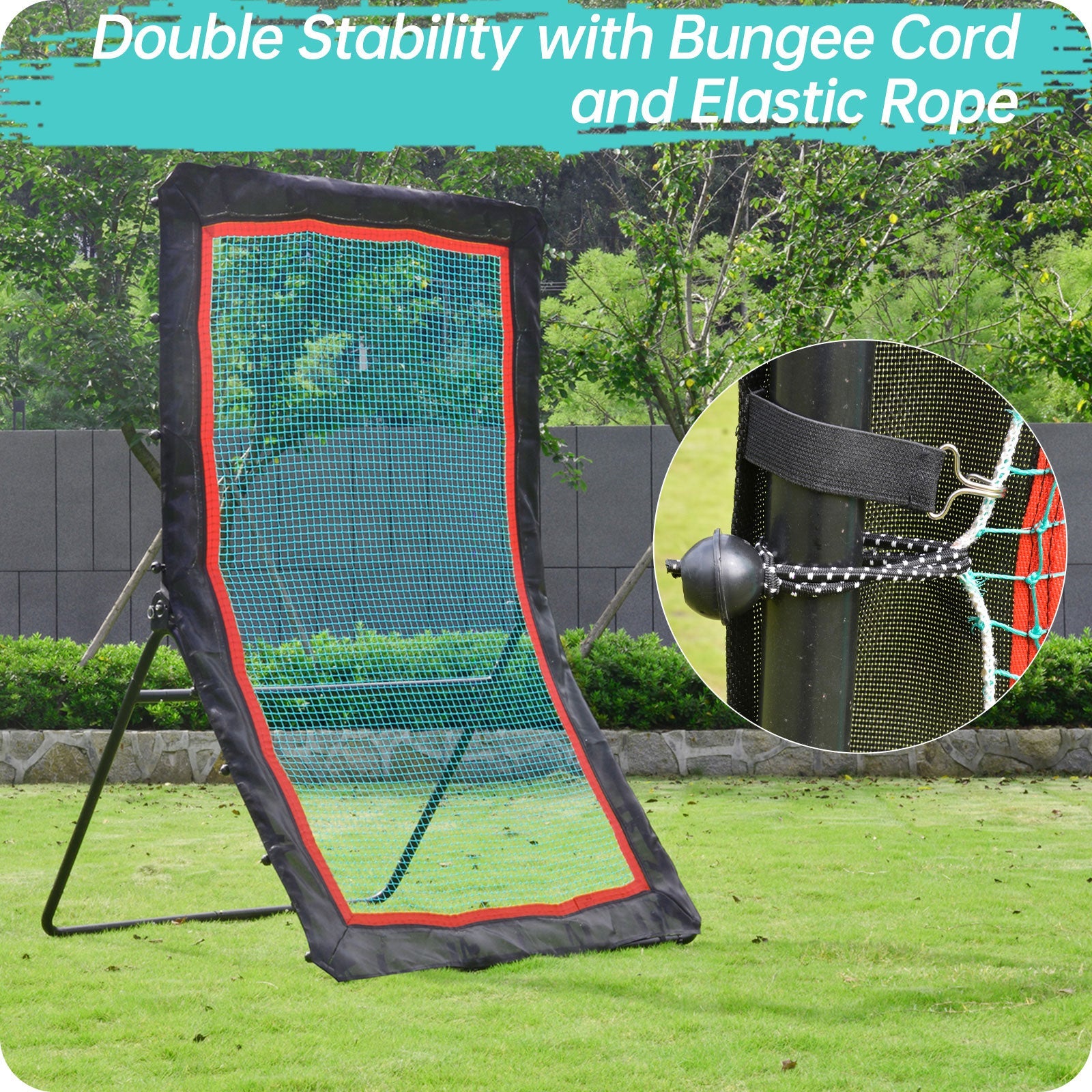 Baseball&Lacrosse Rebounder Net C 4FT x 7FT Multi-Position Pitch Back Trainer C Pitching, Fielding & Lacrosse Practice Net with High-Impact Bounce