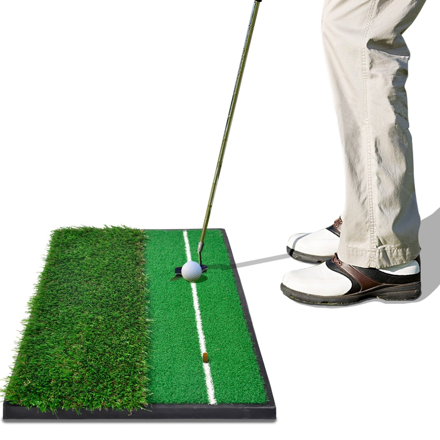 Kapler Sports Golf Hitting Mats Golf Turf Putting Grass Mat Golf Training Practice Turf with Tee Equipment | 12''x24''