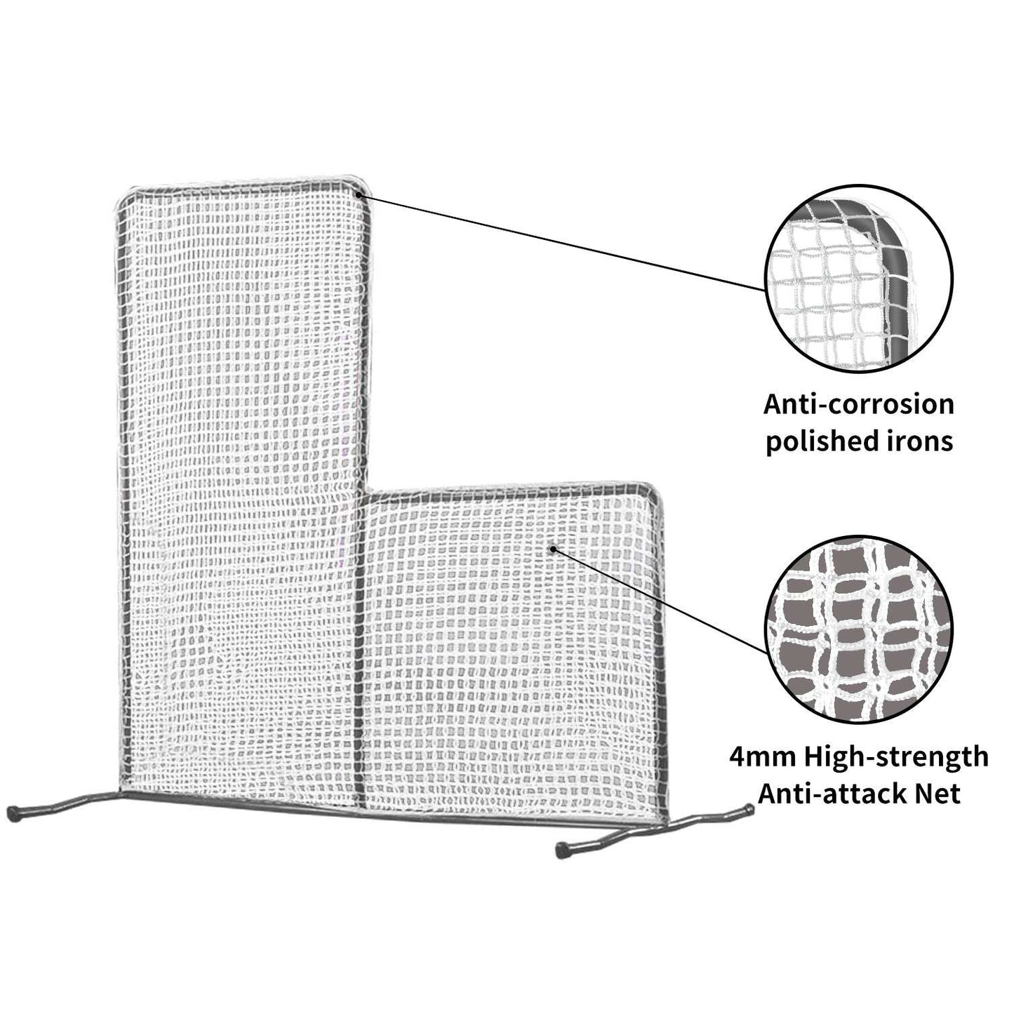 Kapler L Replacement Baseball Pitching Protective Screen 7X7FT (white)