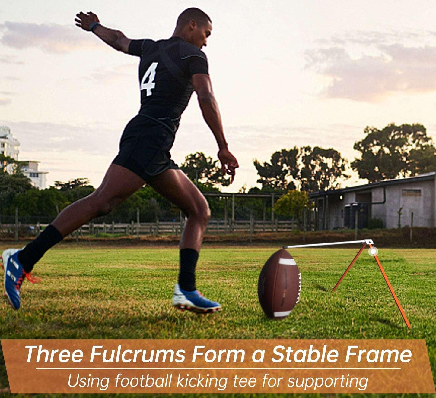 Kapler Metal Football Kicking Tee - Adjustable Field Goal Kicking Stand for All Football Sizes, Portable Practice Training Aid - Kapler Sports