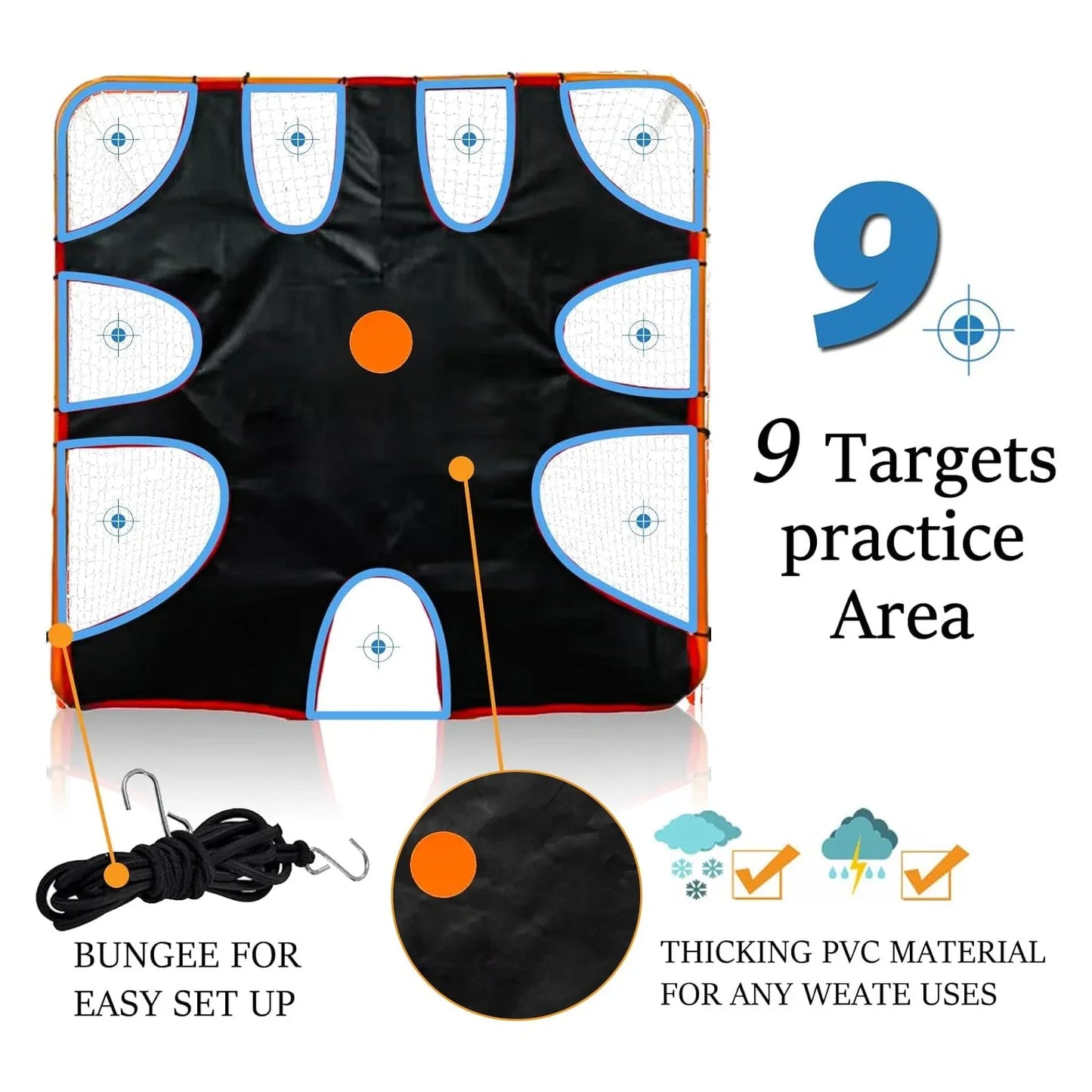 Lacrosse Goal Corner Targets - Shooting Practice for Standard 6x6 Goal - Kapler Sports