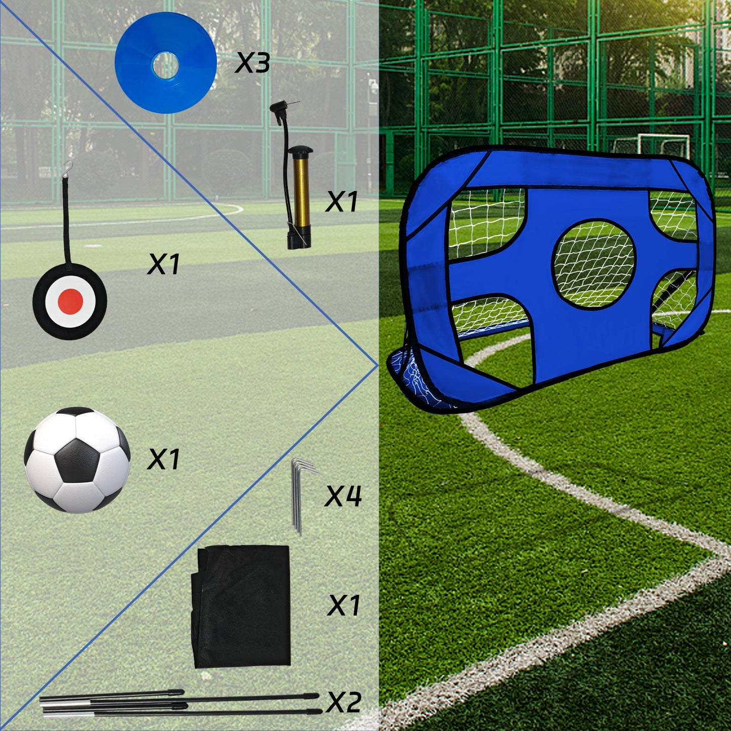 Pop up football goal 4X2.5X2.5ft