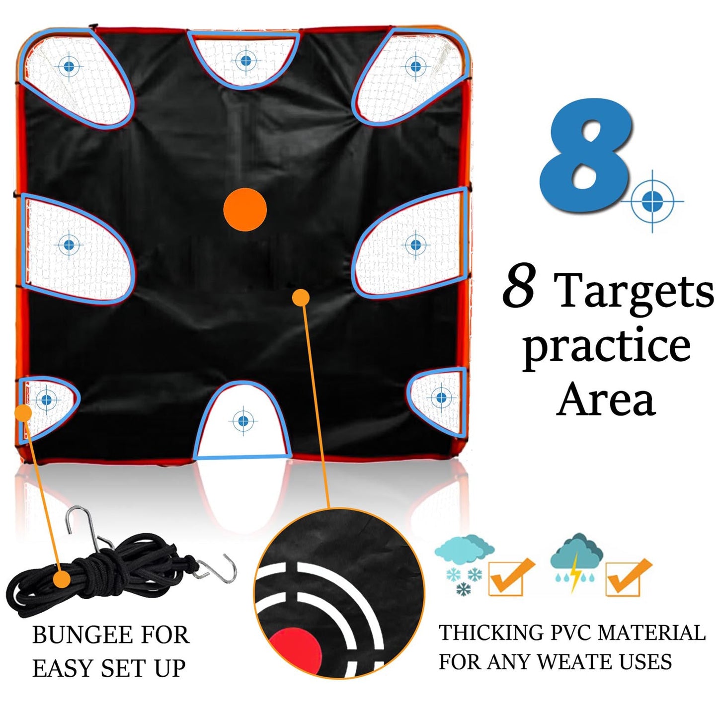 Kapler 6x6 Lacrosse Target - Corner Shooting Trainer for Standard Goals