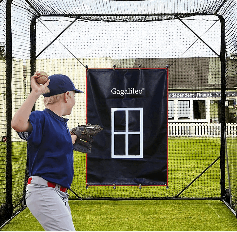 Kapler Backstop,Pitching Backstop,Fastpitch Baseball Backstop,Backstop with Strike Zone,Pitching Backdrop,Rubber Vinyl Backstop,Vinyl Batting Cage Backdrop