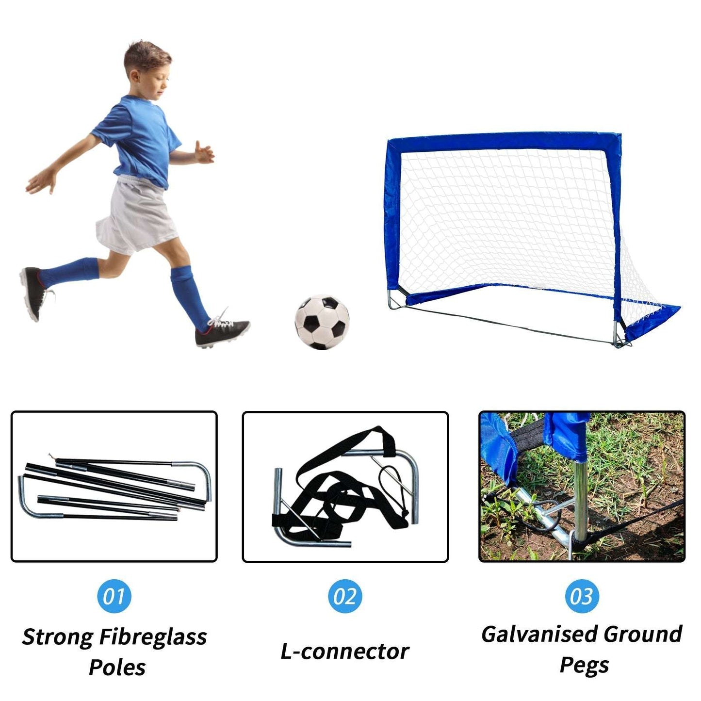 Kapler Portable Soccer Goals for Kids 4 x 3 ft