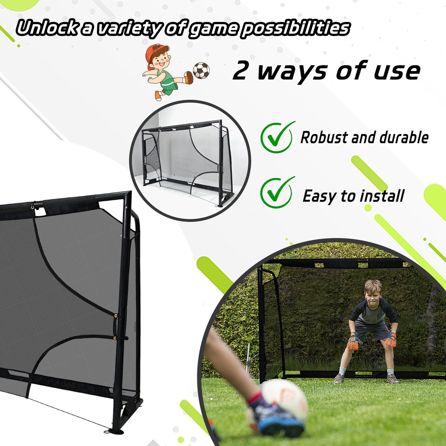 6x4FT Pop Up Soccer Goal Set - Complete Backyard Training Equipment with Ball, Target Cloth & Cones | Multi-Sport Use for Football, Baseball & Softball Practice