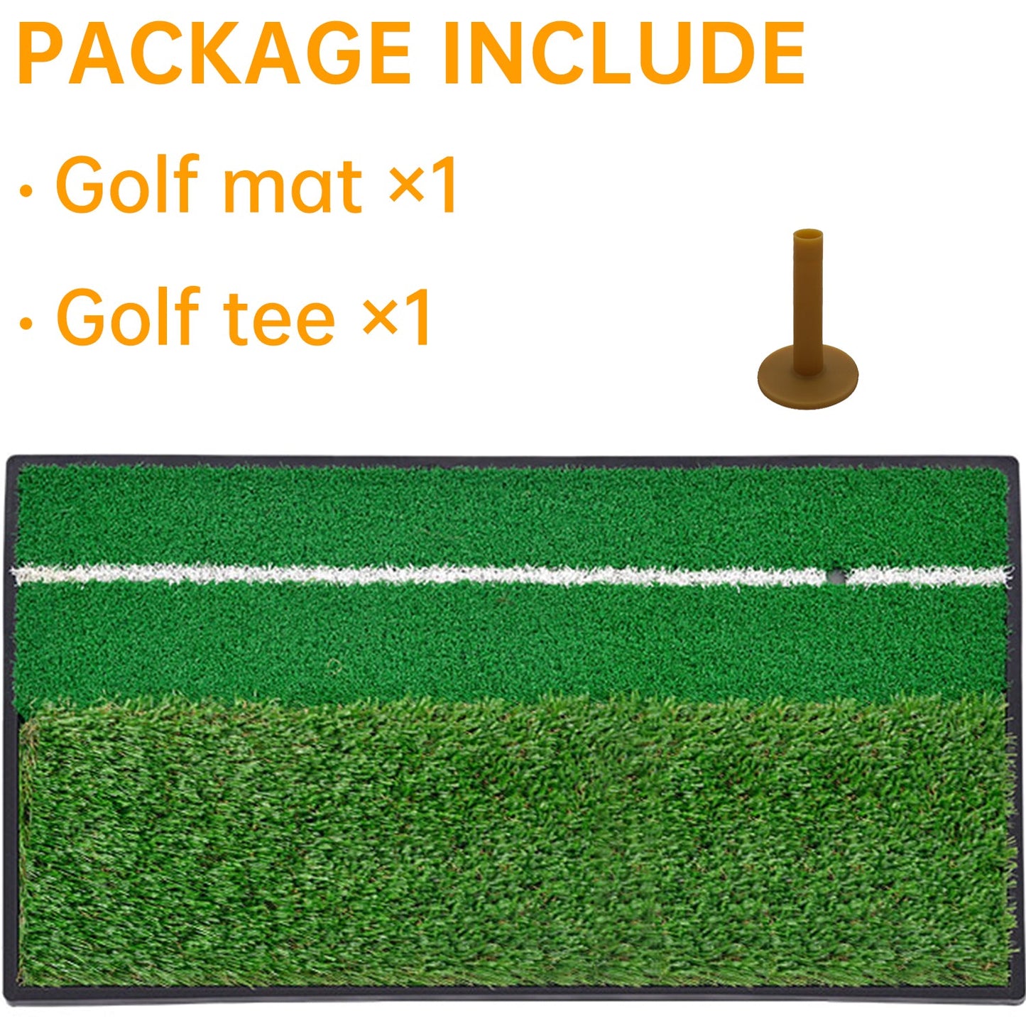 Kapler Sports Golf Hitting Mats Golf Turf Putting Grass Mat Golf Training Practice Turf with Tee Equipment | 12''x24''