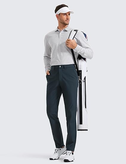 Kapler Men's All Day Comfy Golf Pants - 28"/30"/32"/34" Quick Dry Lightweight Work Casual Trousers with Pockets