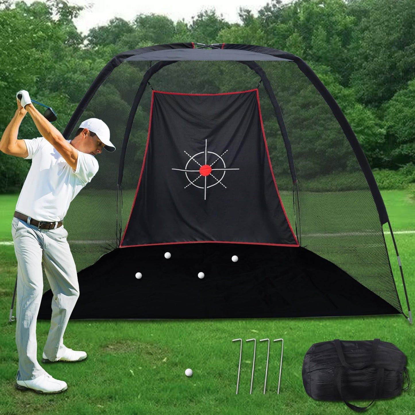 Kapler Portable Golf Net for Hitting Driving Golf Practice Nets 8x6FT