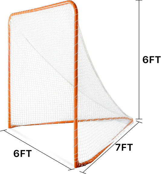 Kapler Lacrosse Goal Net - 6' x 6' Regulation Foldable Steel Frame for Backyard Training - Ideal for Kids & Adults Practice Accuracy - Kapler Sports