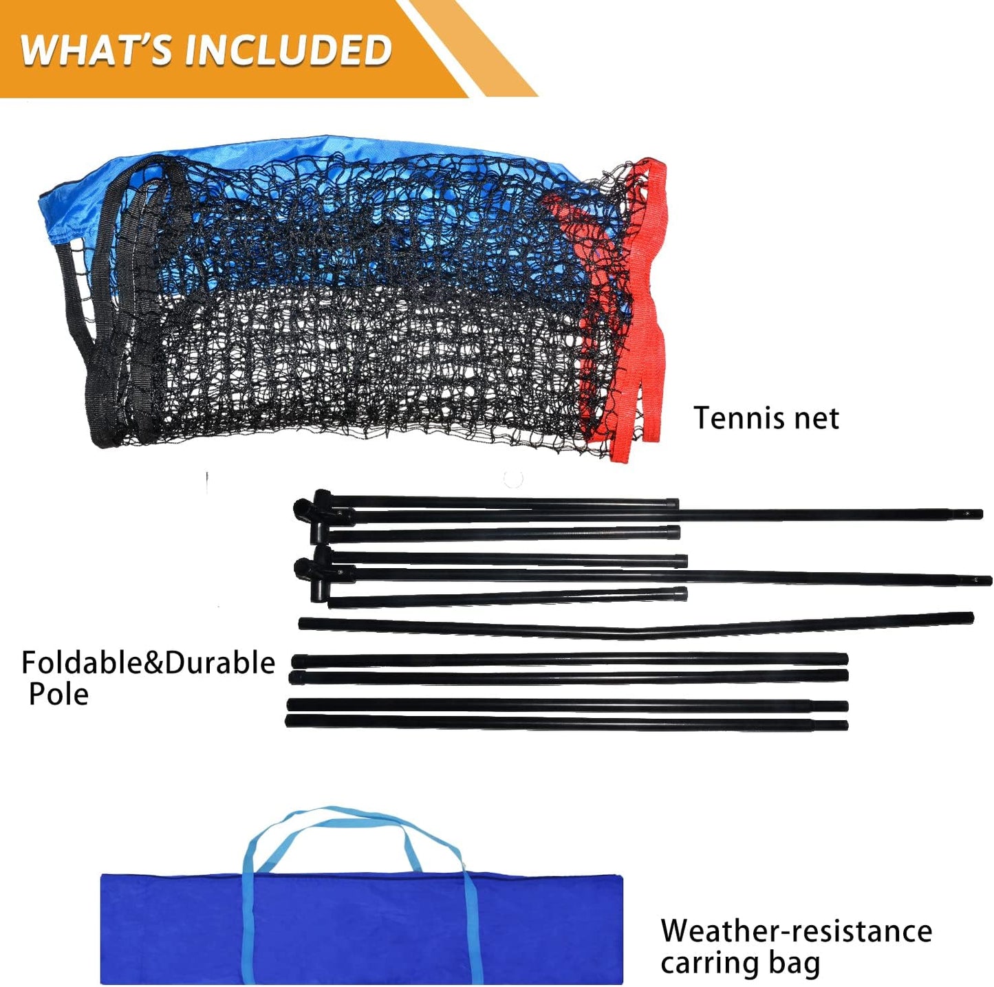 Kapler Portable Tennis /Badminton/Pickleball Net