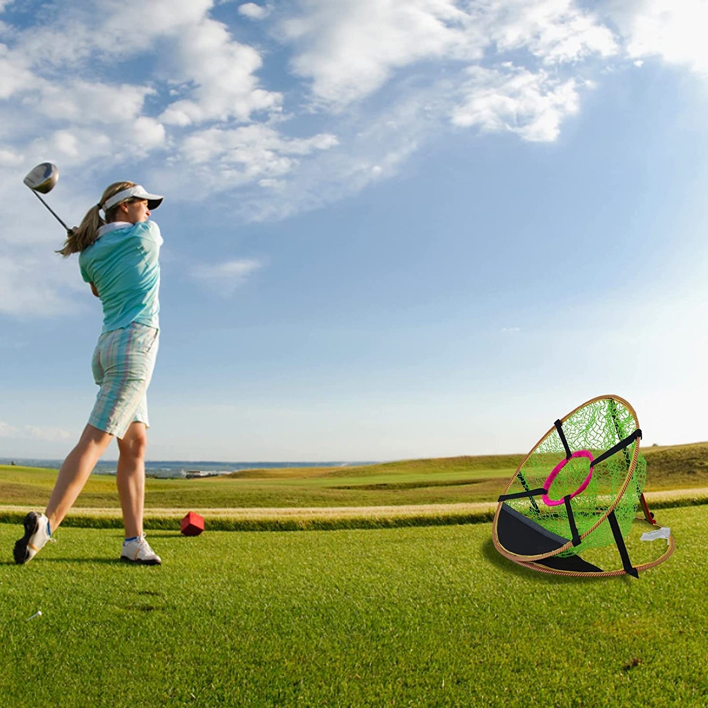 Filet golf pour chipping Net, Pop Up Golf Chipping Net, Chipping Golf Chipping, Practice Net, 52 x 52 x 40 cm