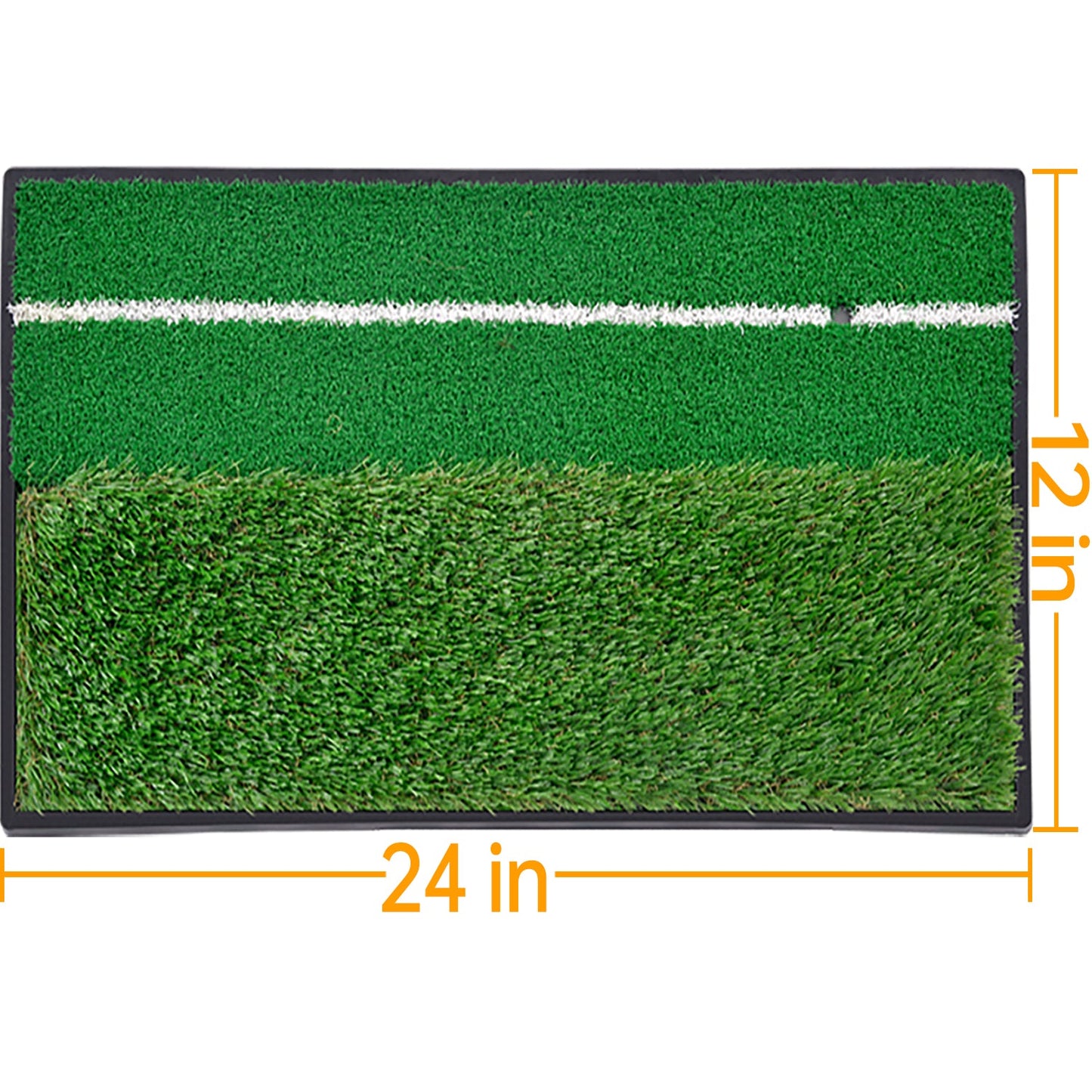 Kapler Sports Golf Hitting Mats Golf Turf Putting Grass Mat Golf Training Practice Turf with Tee Equipment | 12''x24''