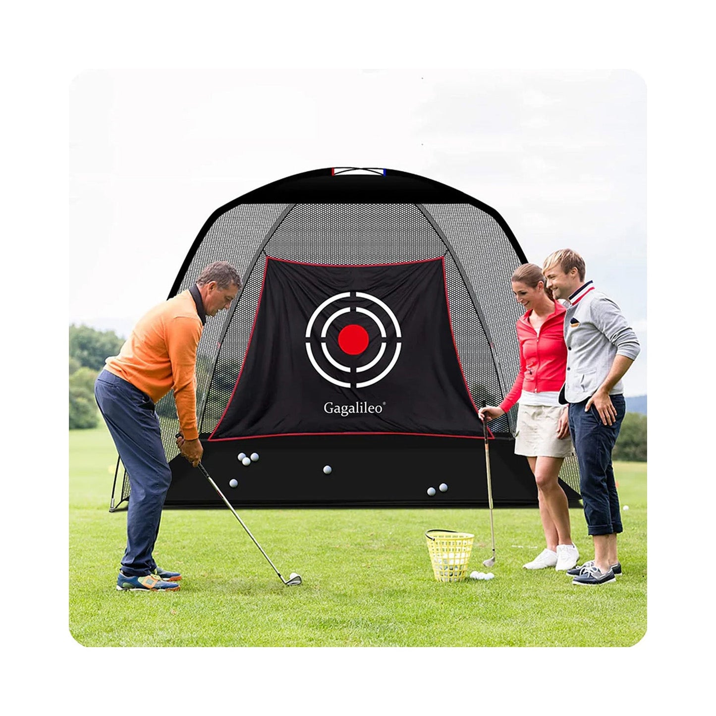 Kapler Golf Practice Net Complete Set: Real Golf Balls, Turf Mat, Tees, Target, Bag & Hat | Indoor/Outdoor Backyard | Perfect Gift for Men