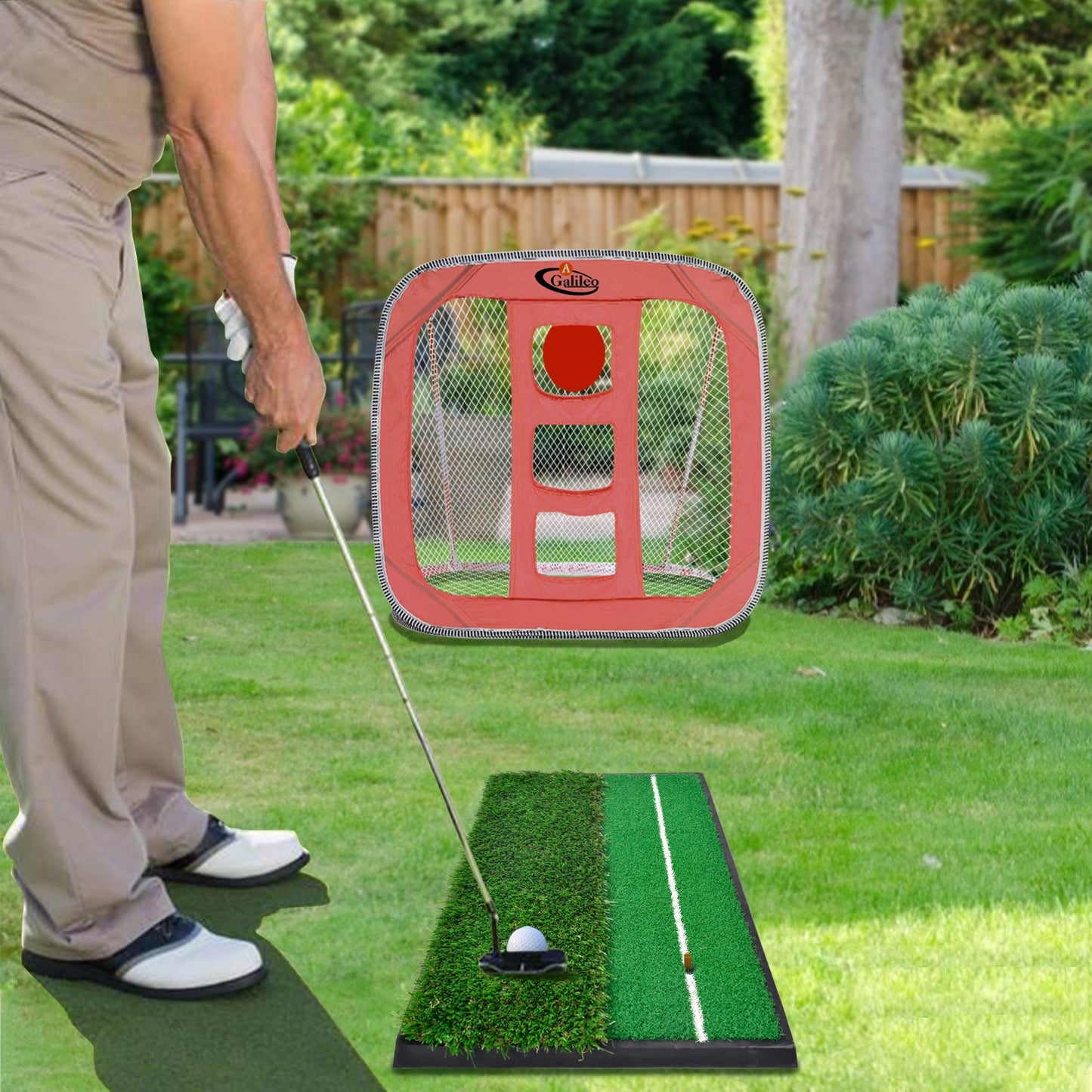 Kapler Sports Golf Hitting Mats Golf Turf Putting Grass Mat Golf Training Practice Turf with Tee Equipment | 12''x24''