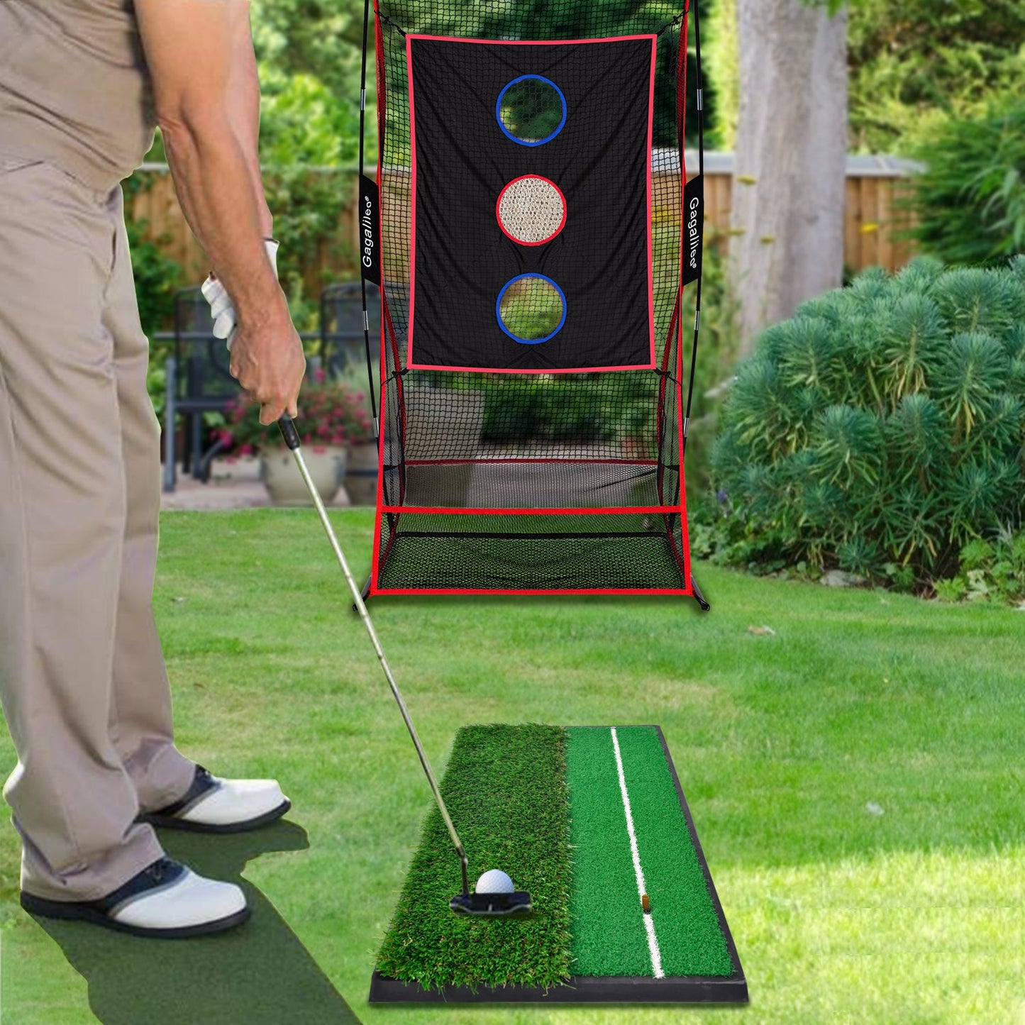Kapler Sports Golf Hitting Mats Golf Turf Putting Grass Mat Golf Training Practice Turf with Tee Equipment | 12''x24''