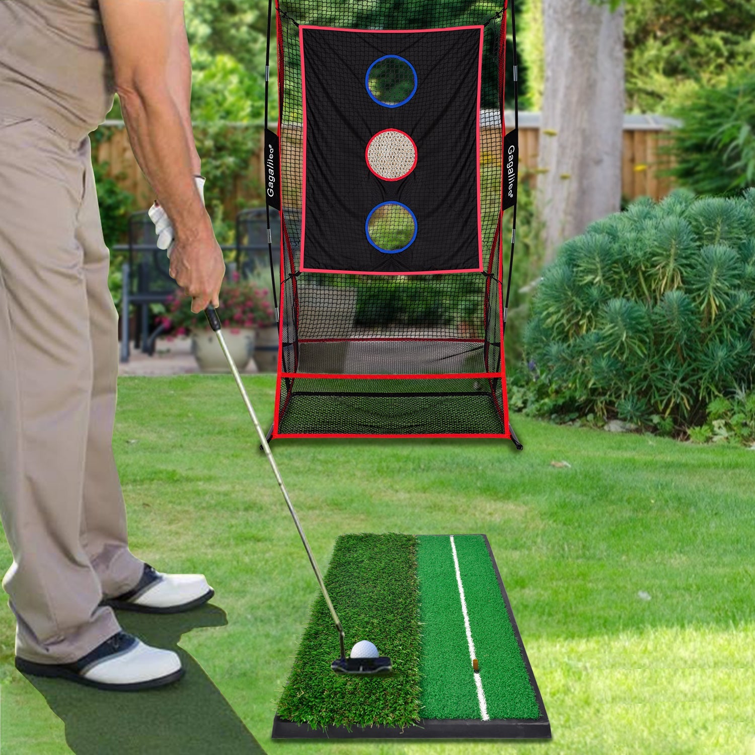 Kapler Sports Golf Hitting Mats Golf Turf Putting Grass Mat Golf Training Practice Turf with Tee Equipment | 12''x24''