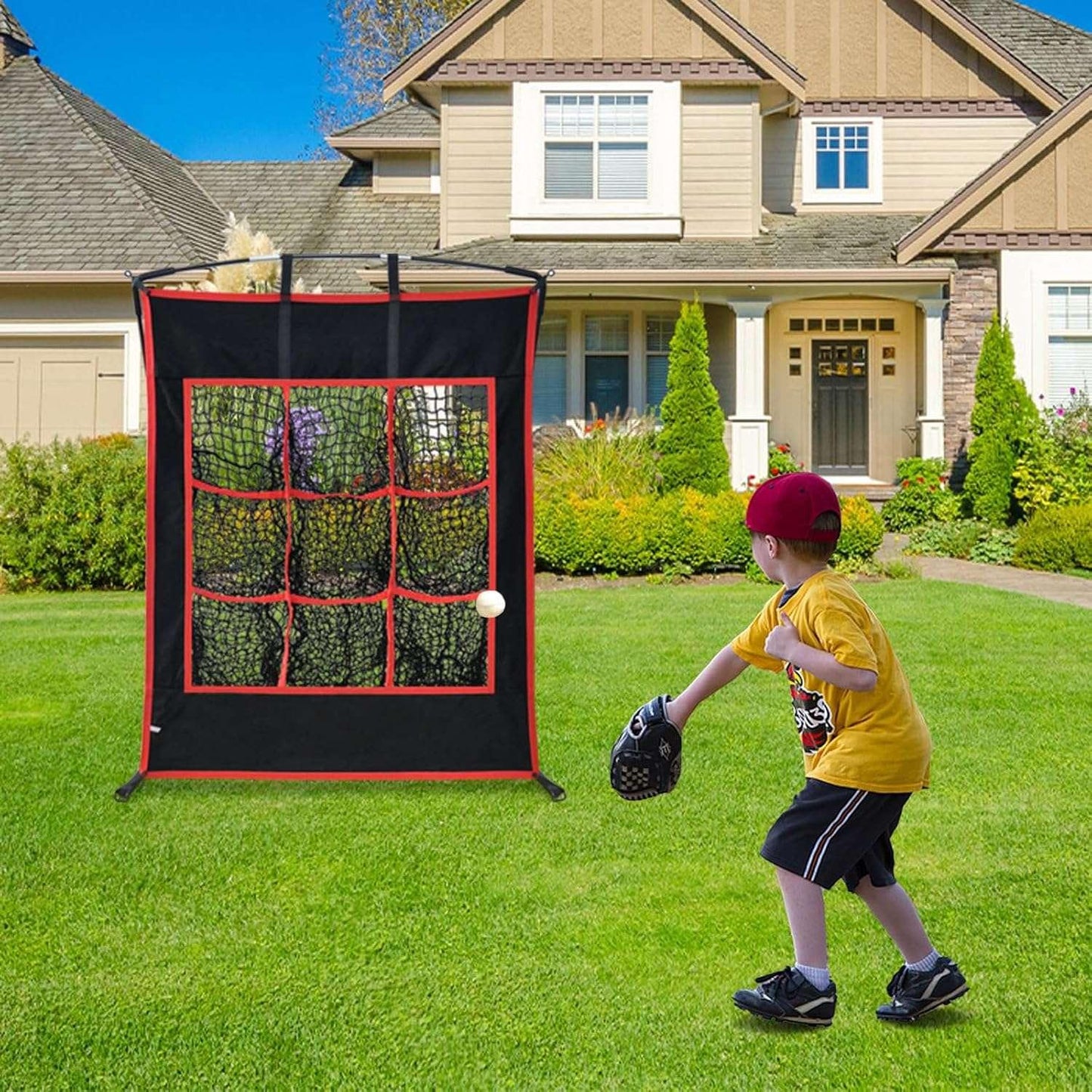 Kapler 9 hole Baseball Net for Pitching 4X3 - Kapler Sports