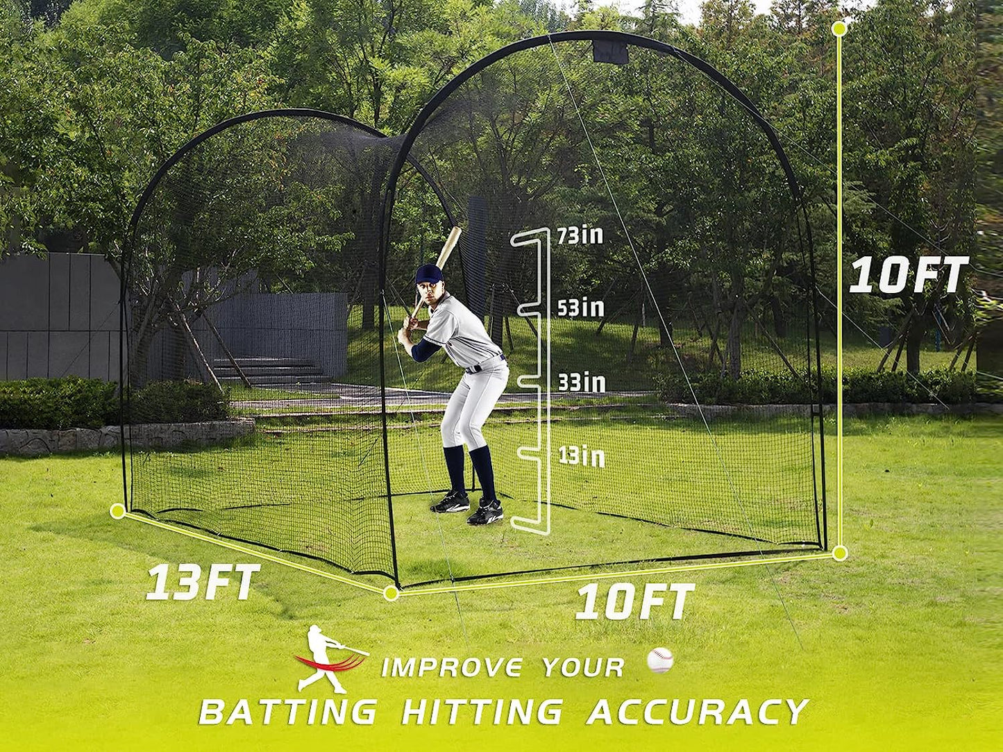 Kapler Baseball Batting Cage 13x10x10ft