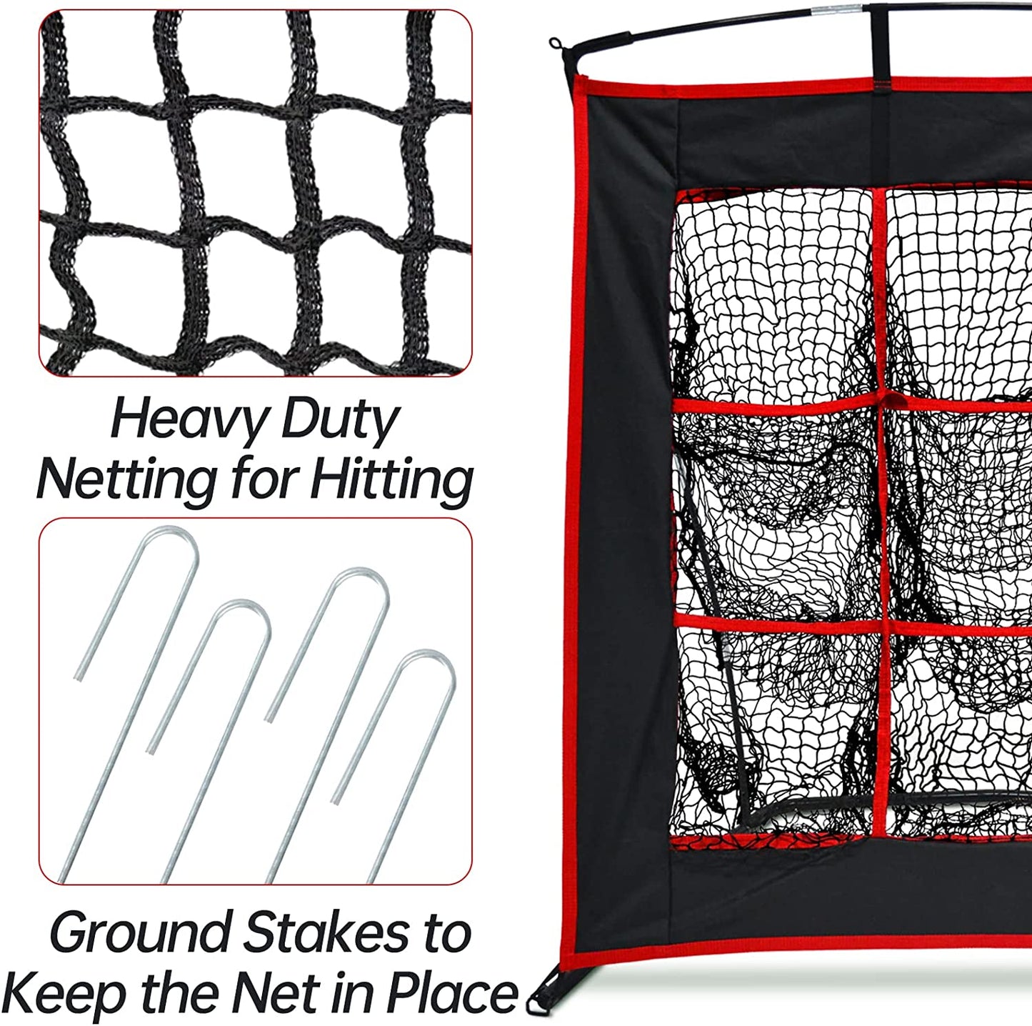 9 Hole Target Baseball Softball Pitching Net with Strike Zone-CAD
