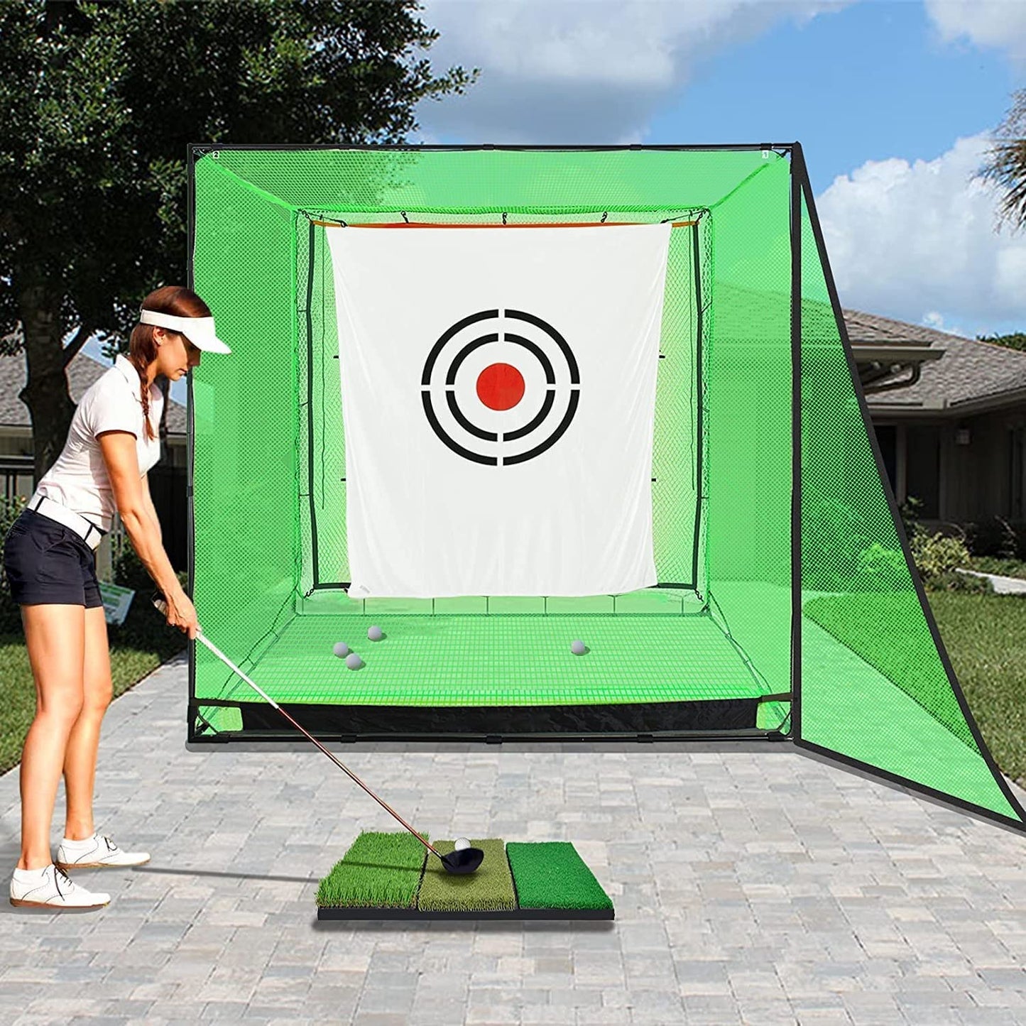 Golf net practice cage, Golf practice nets, Golf batting cage, Practice net, with target