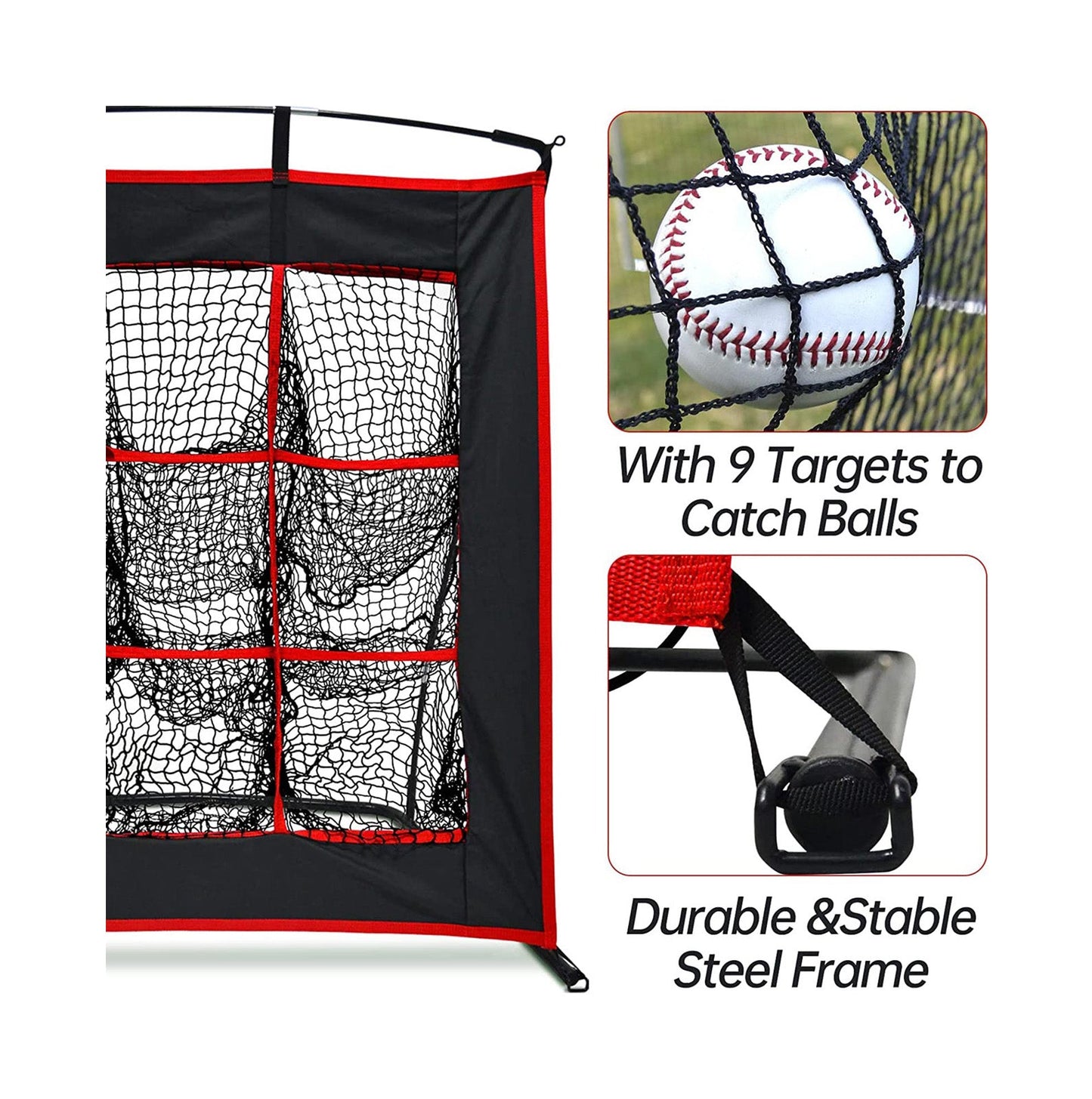 9 Hole Target Baseball pitching Net 48X 48