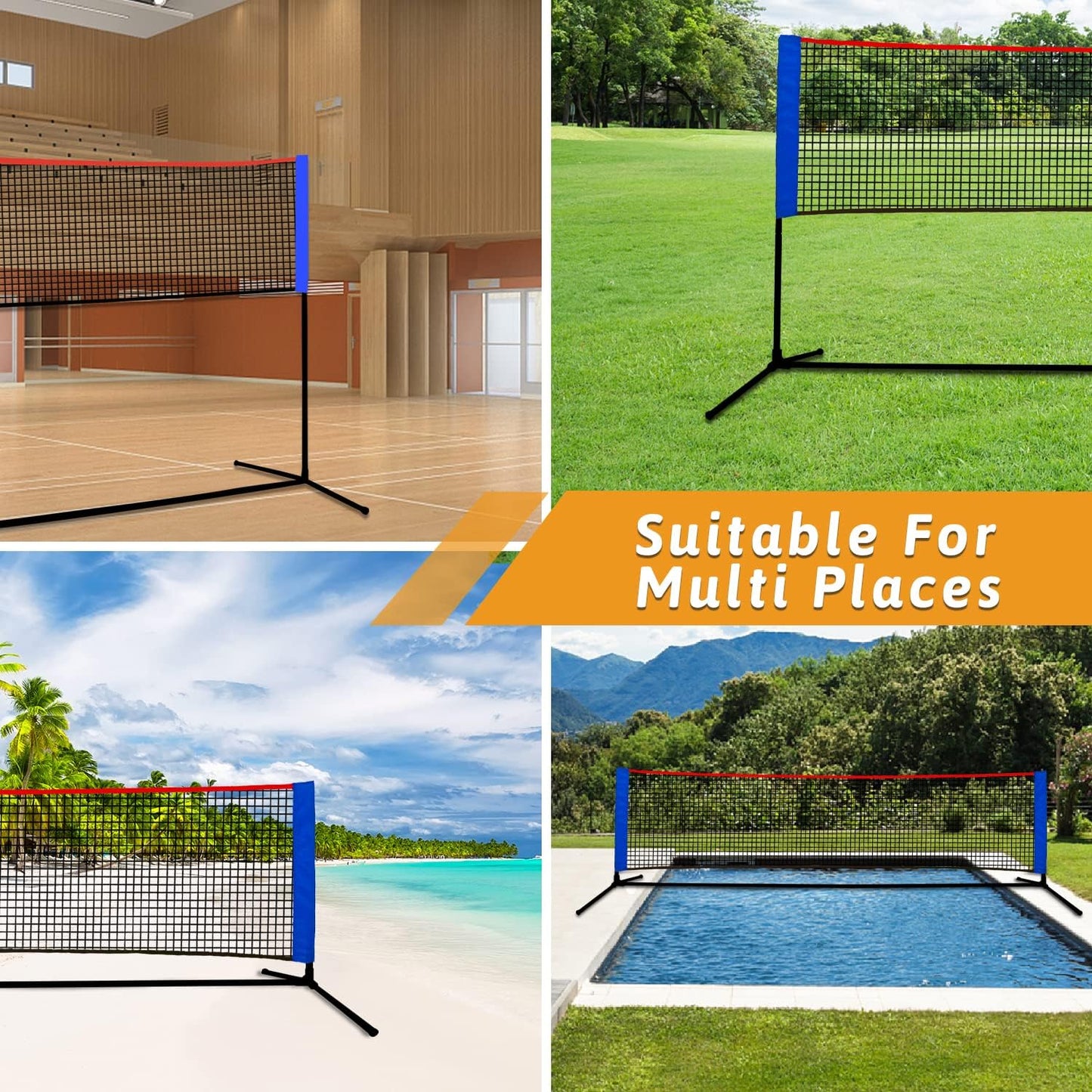 Kapler Portable Tennis /Badminton/Pickleball Net