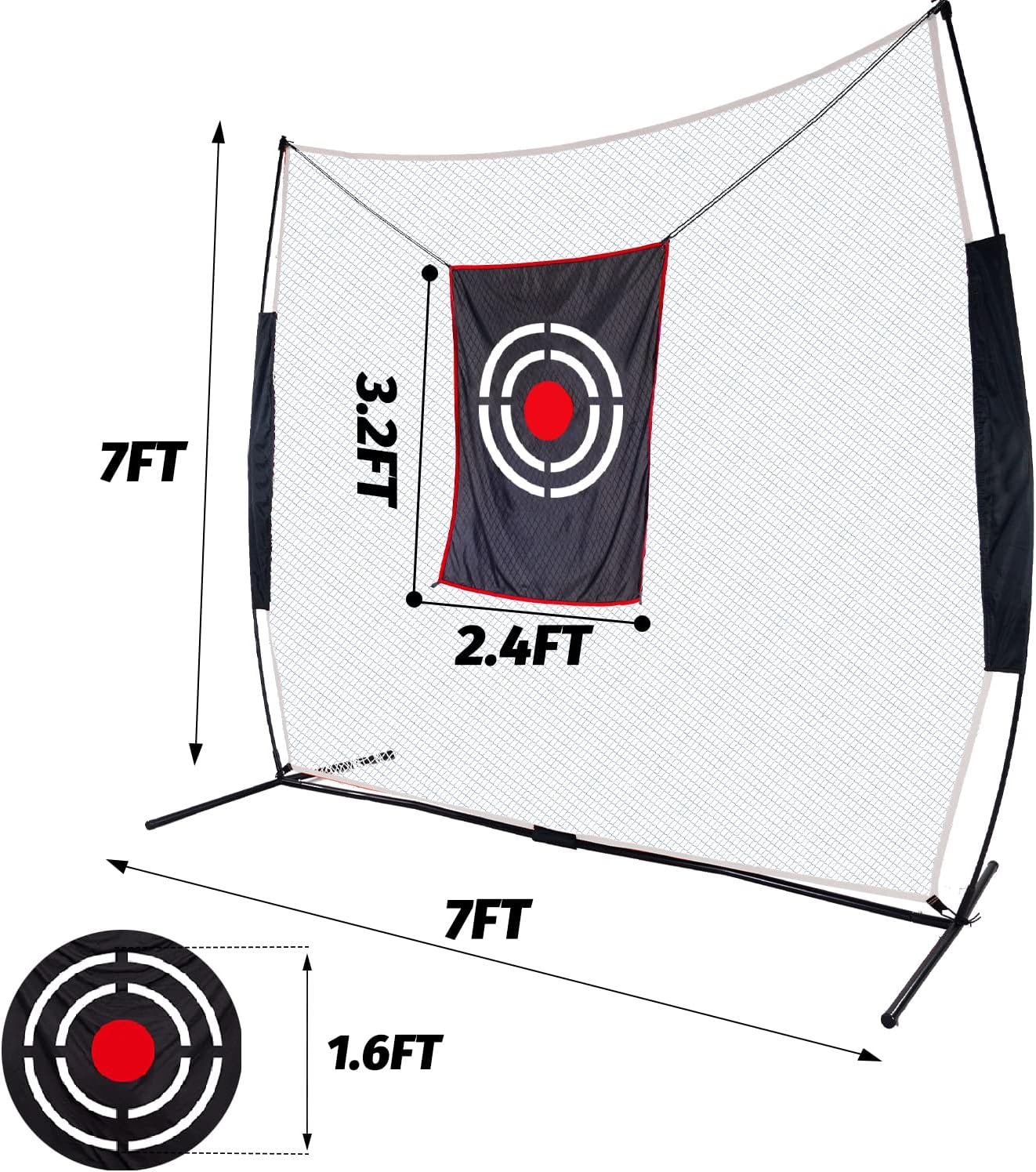 Kapler Portable Golf Driving Practice Net 7x7 FT with Carry Bag and Target