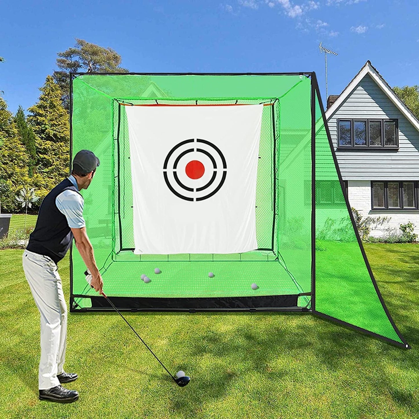 Golf net practice cage, Golf practice nets, Golf batting cage, Practice net, with target