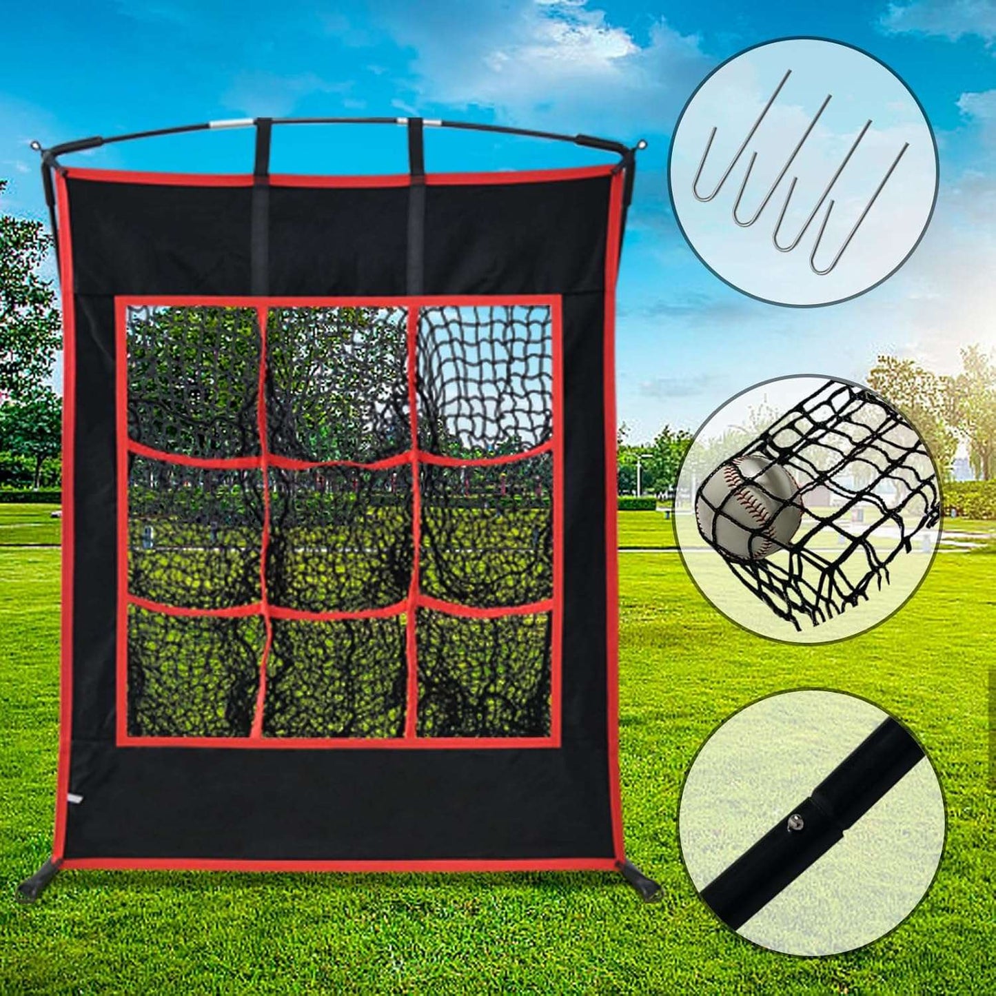Kapler 9 hole Baseball Net for Pitching 4X3