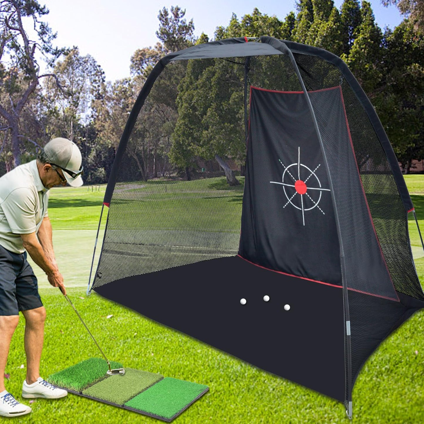 Kapler Portable Golf Net for Hitting Driving Golf Practice Nets 8x6FT