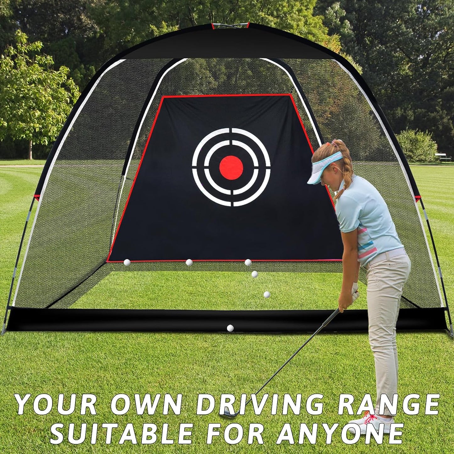 Kapler Portable Golf Driving Practice Net 10x7 FT with Carry Bag and Target