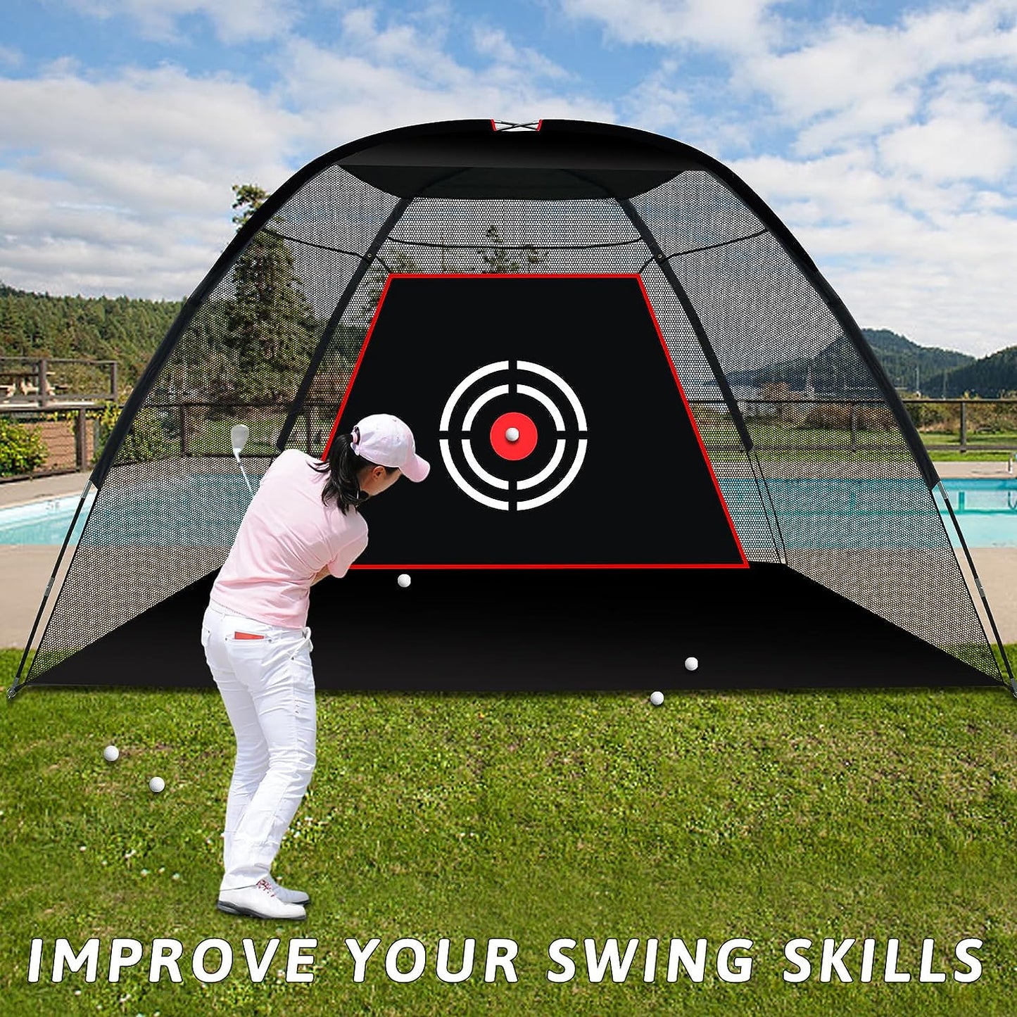 Kapler Golf Hitting Net 12X7ft with Carry Bag & Target
