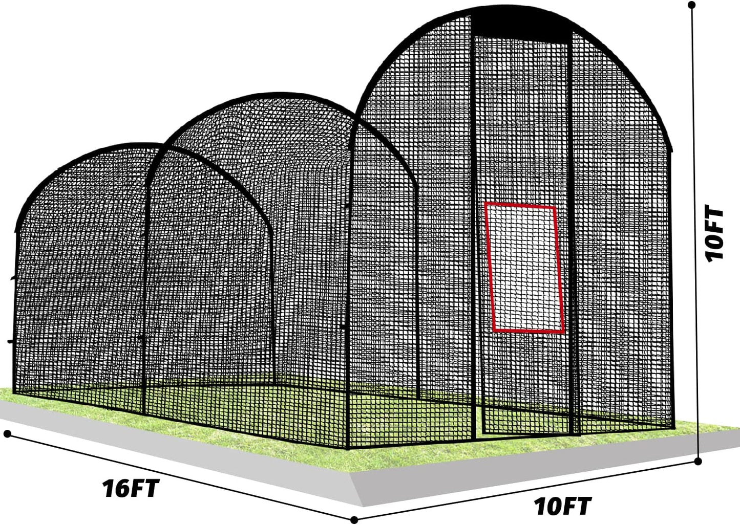 Kapler Batting Cage Net 16x10x10FT (Only Net)