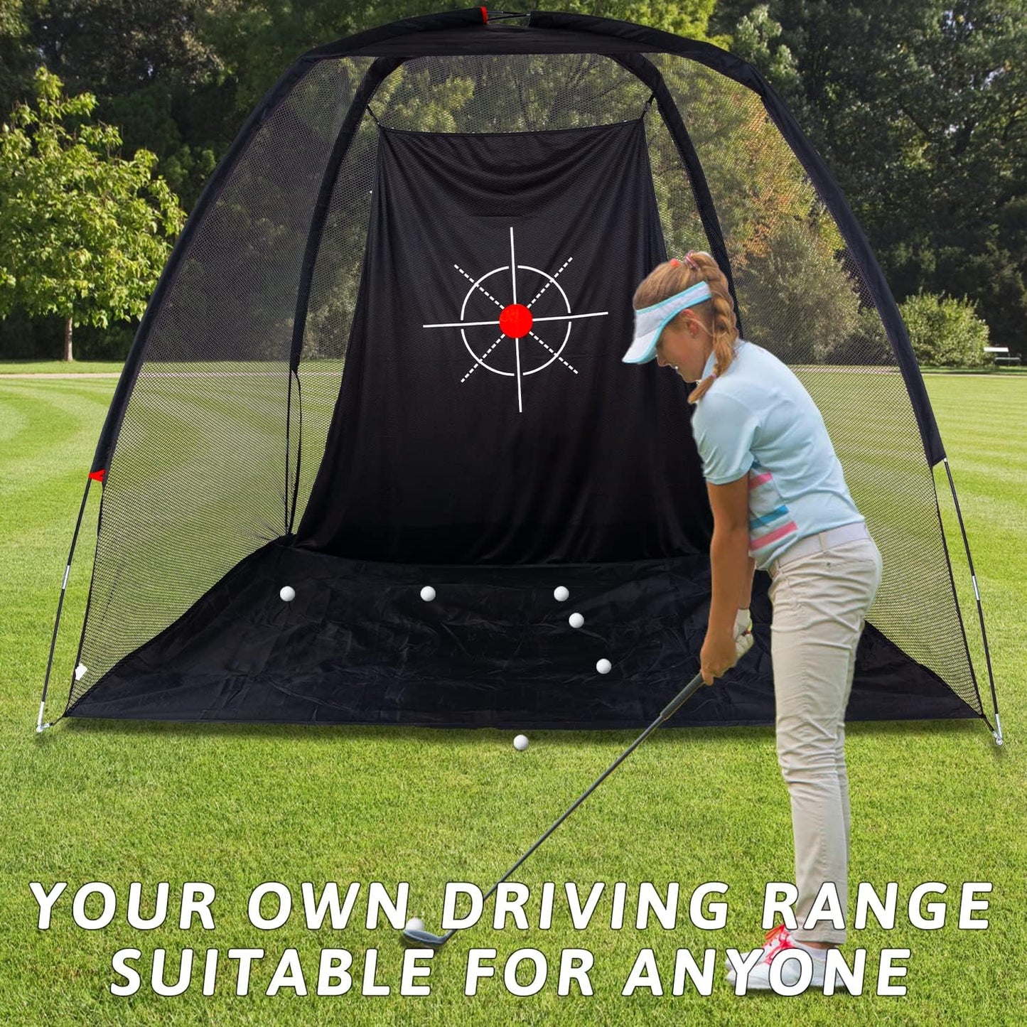 Kapler Portable Golf Net for Hitting Driving Golf Practice Nets 8x6FT