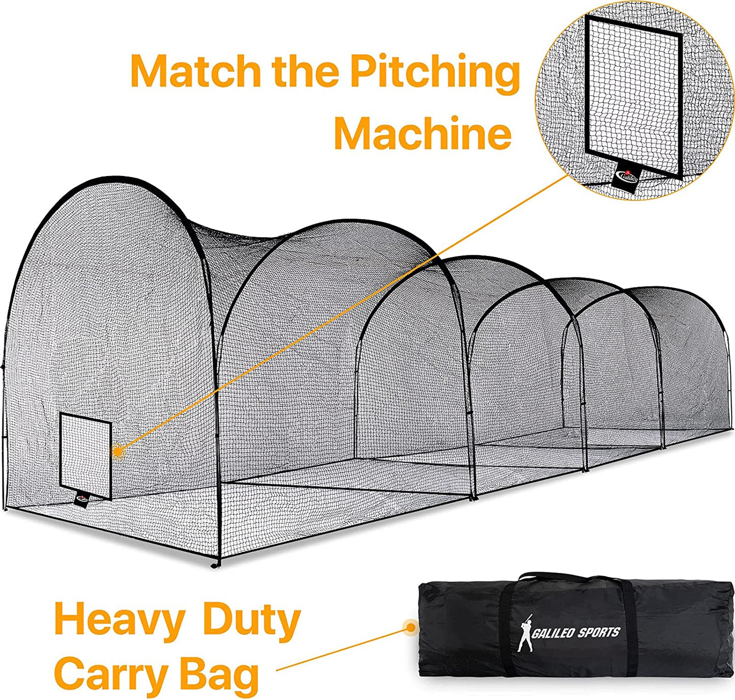 Kapler Batting Cage Baseball Net 44X12X10ft