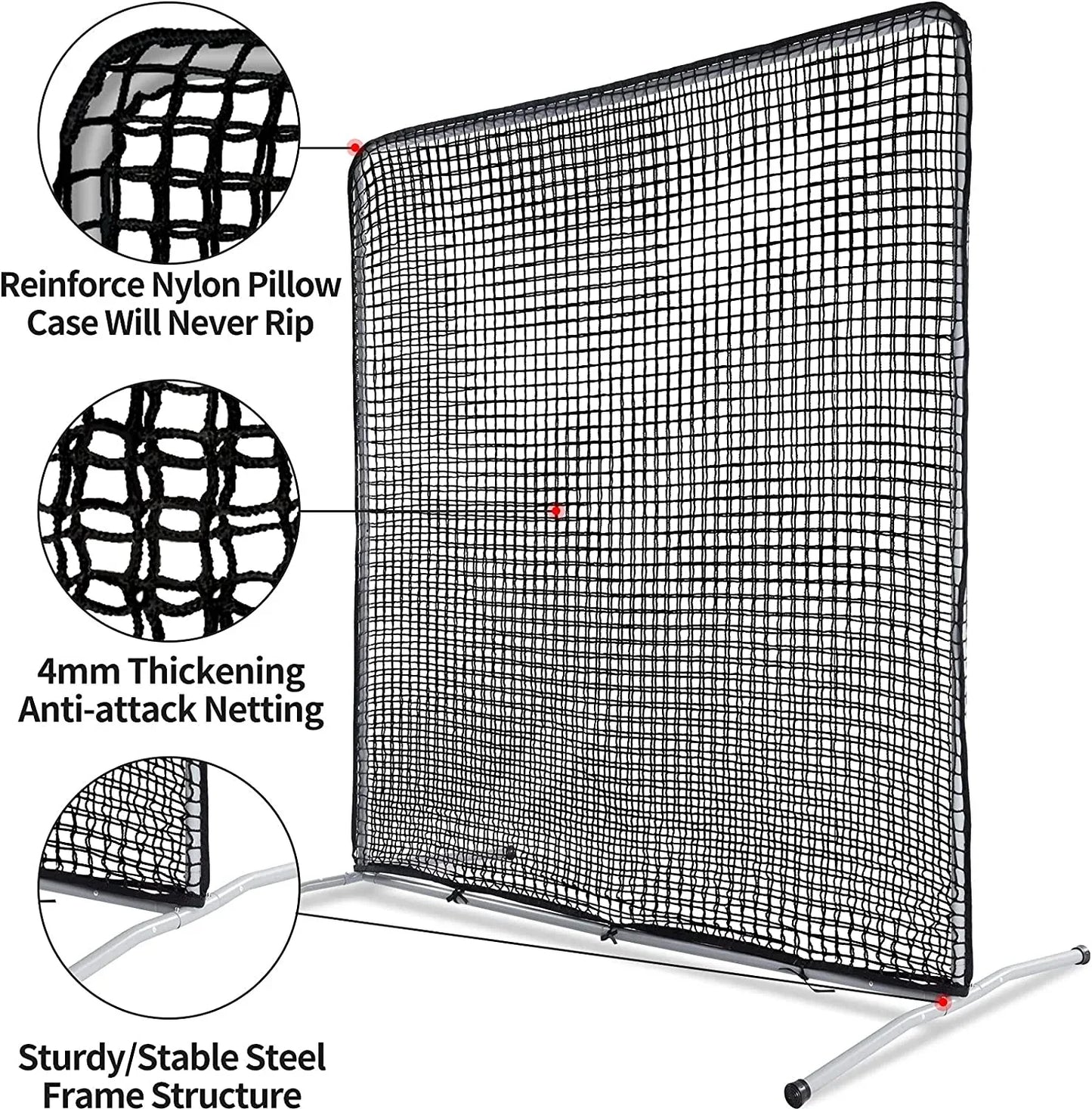 Kapler Baseball replacement Pitching Screen Protective Net 7x7Ft - Kapler Sports