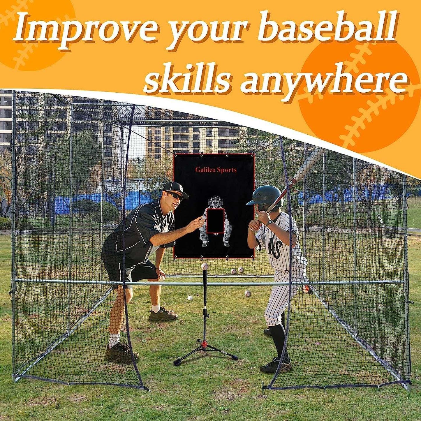 Kapler Baseball Pitching Cage 16X10X8ft - Kapler Sports