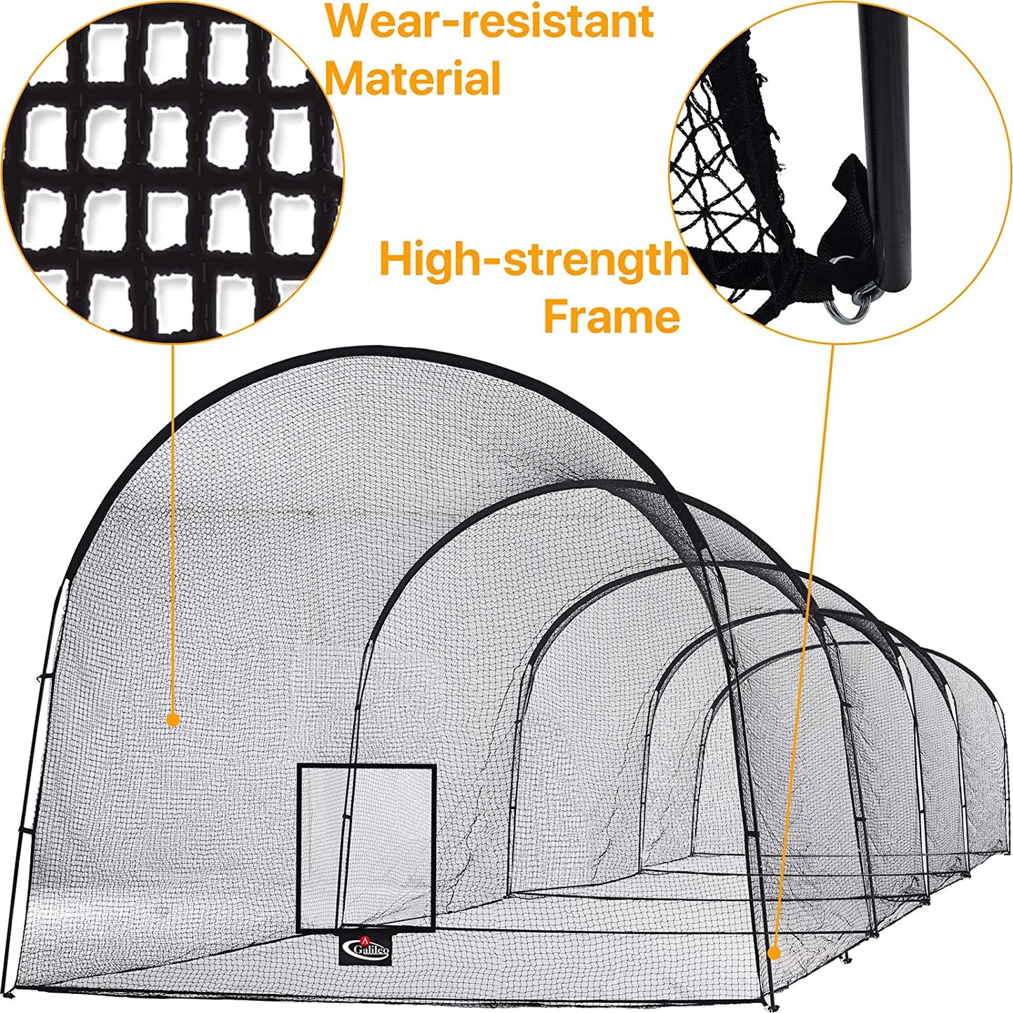 Kapler Batting Cage Baseball Net 44X12X10ft