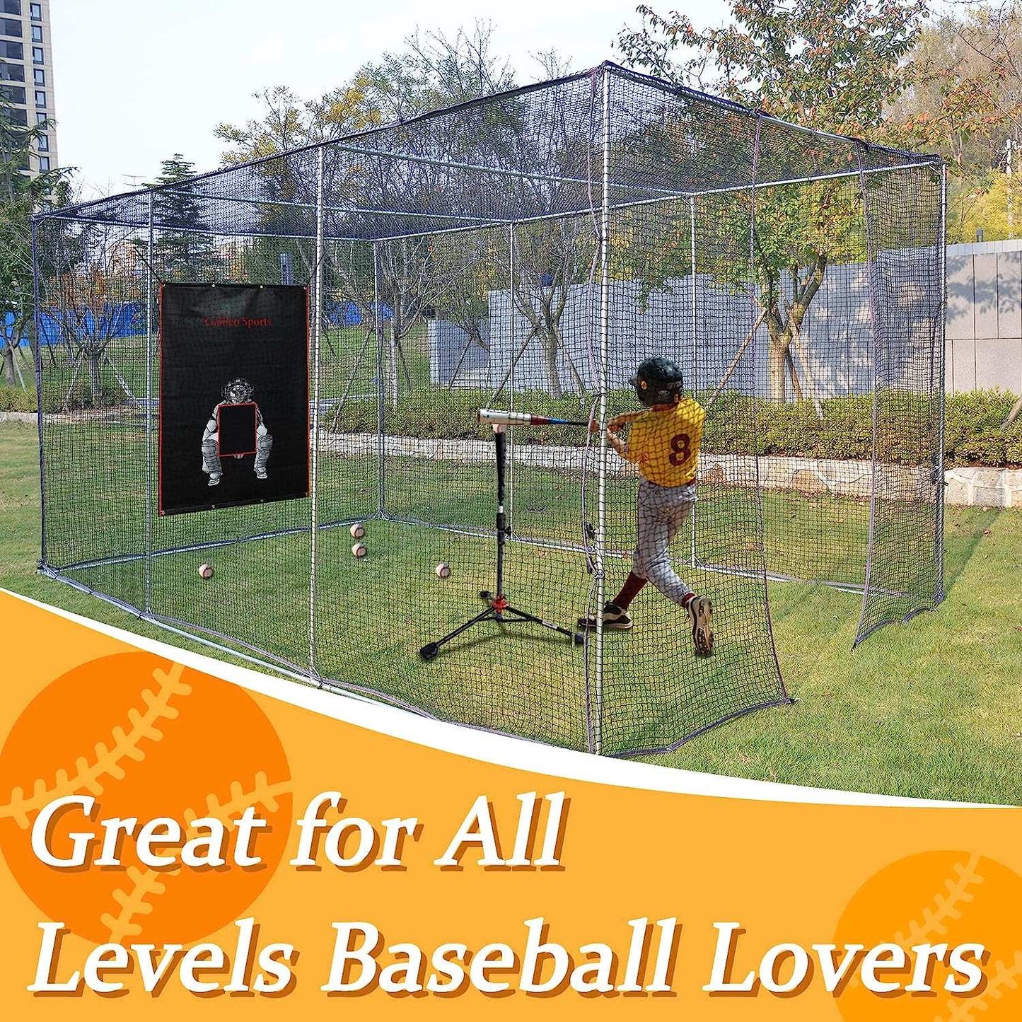 Kapler Baseball Pitching Cage 16X10X8ft