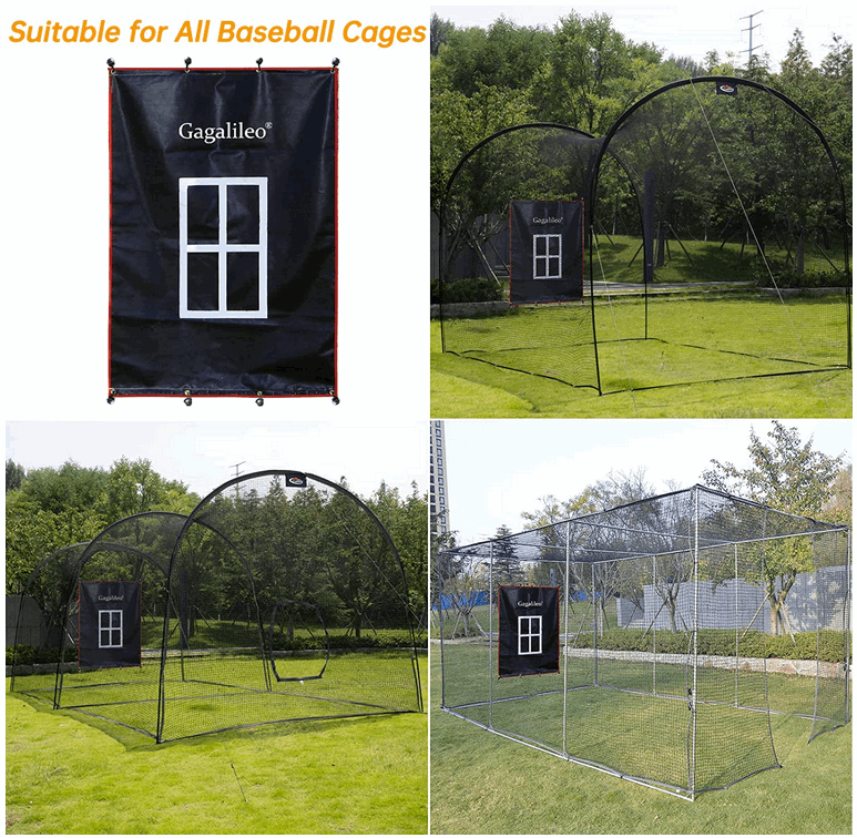 Kapler Backstop,Pitching Backstop,Fastpitch Baseball Backstop,Backstop with Strike Zone,Pitching Backdrop,Rubber Vinyl Backstop,Vinyl Batting Cage Backdrop