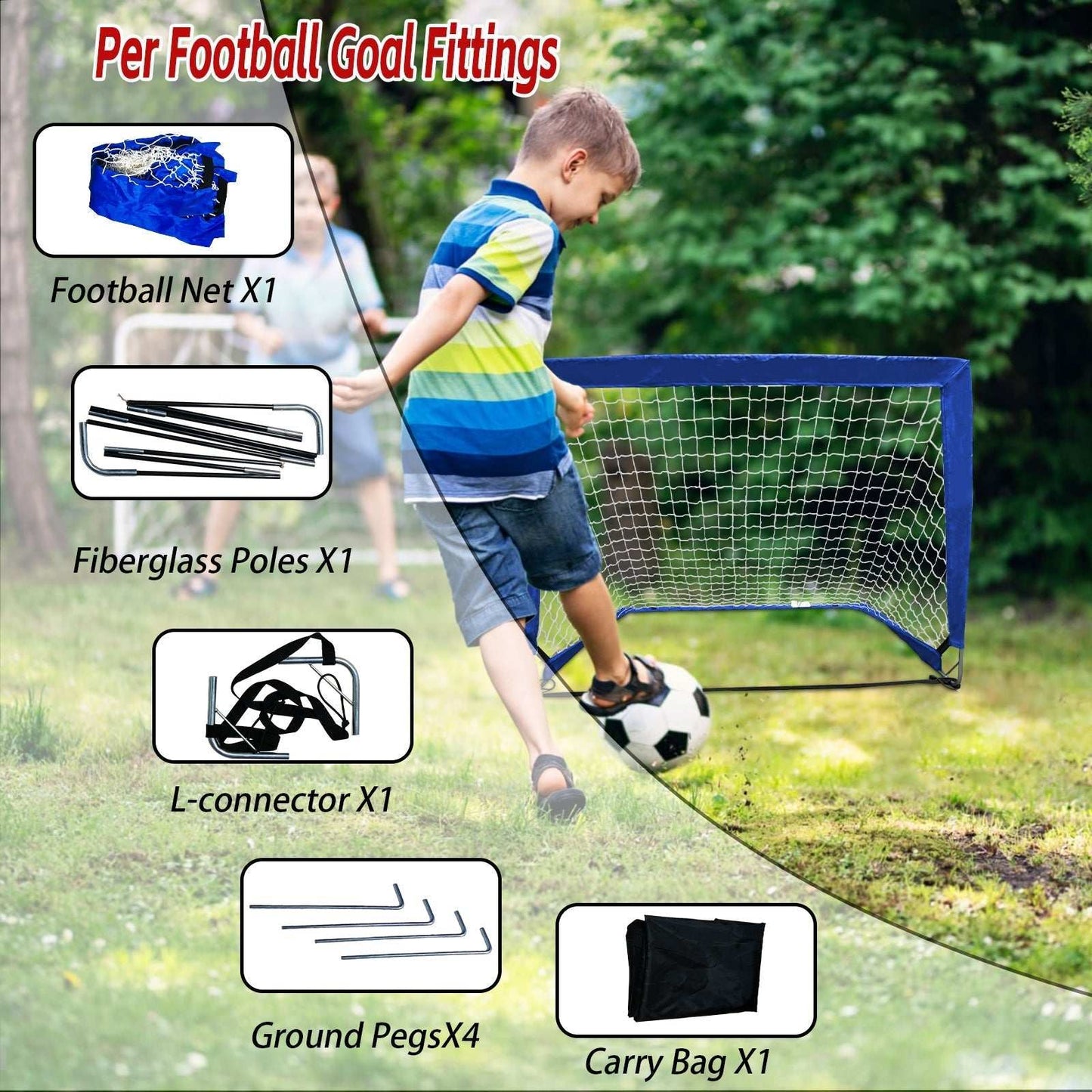 Kapler Portable Soccer Goals for Kids 4 x 3 ft