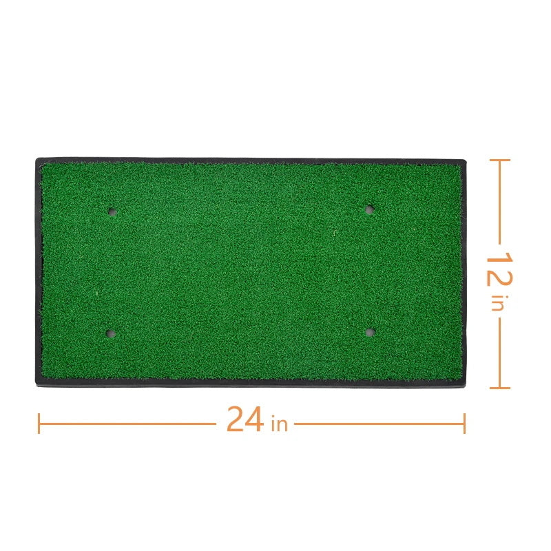 Kapler Sports Golf Hitting Mats Golf Turf Putting Grass Mat Golf Training Practice Turf with Tee Equipment | 12''x24''