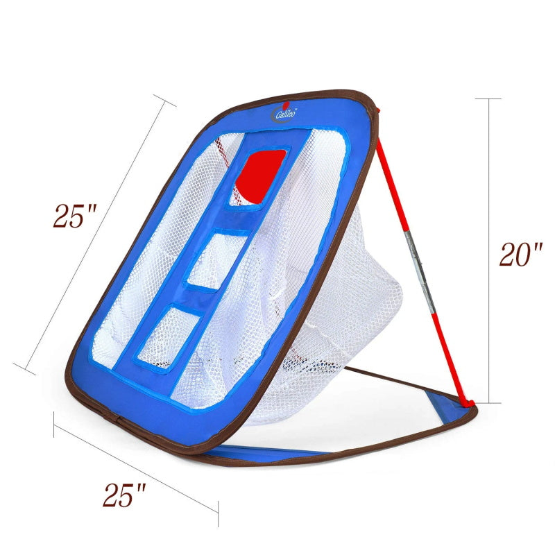 Golf Chipping Net Training Aids with Foam Training Balls(12 pack) |25" X25"X20'' | Blue | Kapler Sports