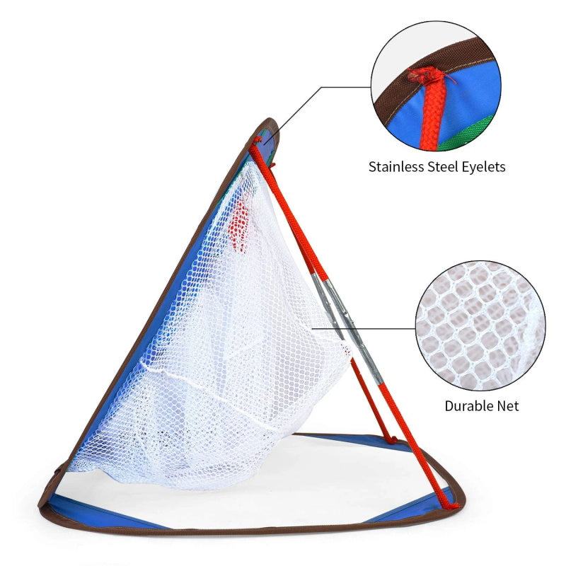 Golf Chipping Net Training Aids with Foam Training Balls(12 pack) |25" X25"X20'' | Blue | Kapler Sports