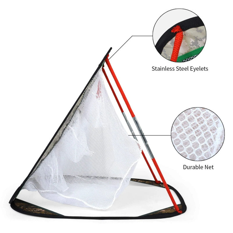 Golf Chipping Net Training Aids with Foam Training Balls(12 pack)| 25"X25"X20''| Camouflage | Kapler Sports
