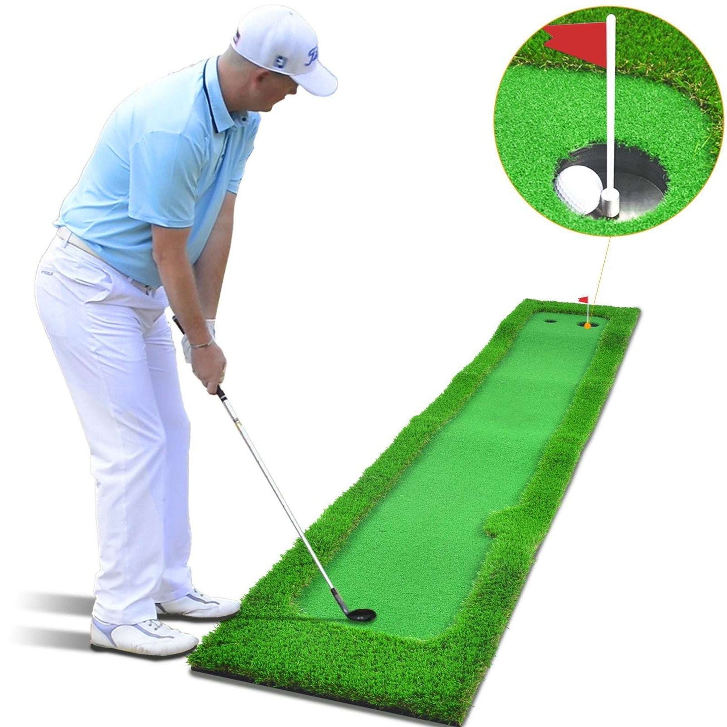 Kapler Golf Hitting Mats Golf Putting Training 10x4ft